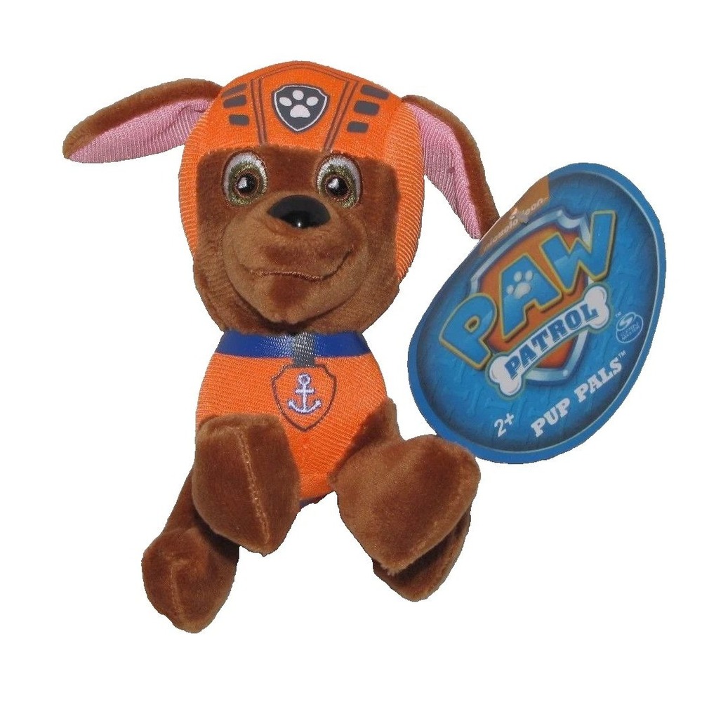 PAW PATROL STUFFED PLUSH ZUMA PUPPY DOG ORANGE SMALL MINI 4" DOLL TOY PUP PALS